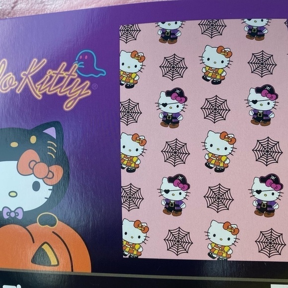 Hello Kitty Spiderweb Pirate Candy Cane Halloween Plush Blanket HTF Viral TikTok - Picture 1 of 4